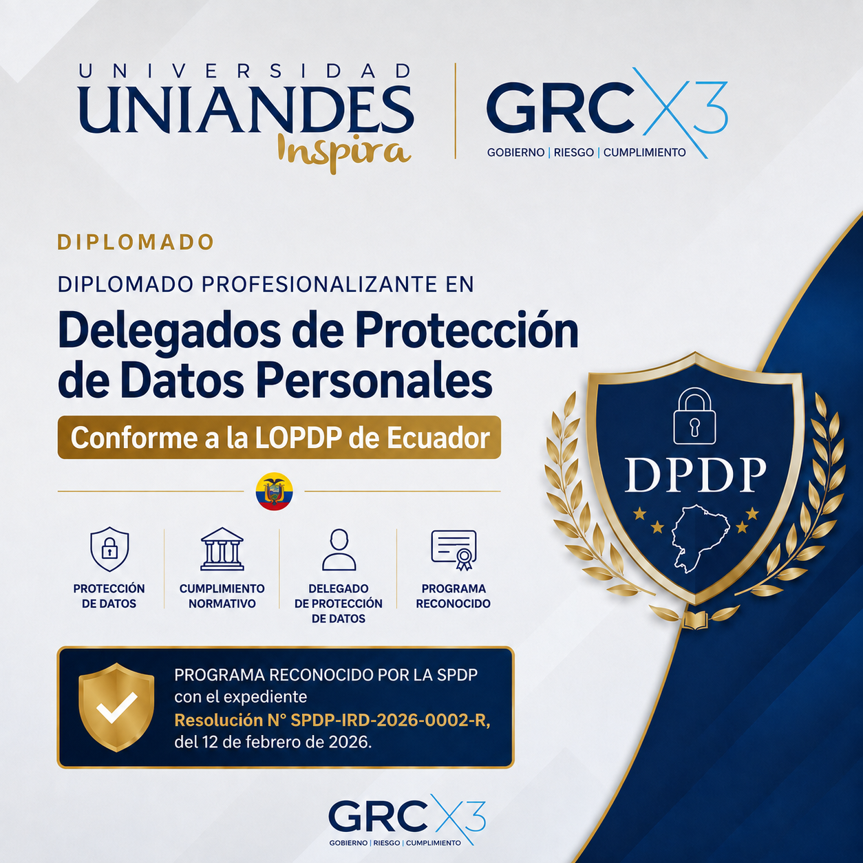Diplomado en Protección de Datos Conforme a la LOPDP de Ecuador